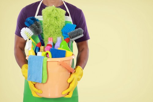 Office cleaners in Kingstonuponthames maintaining a modern business reception area