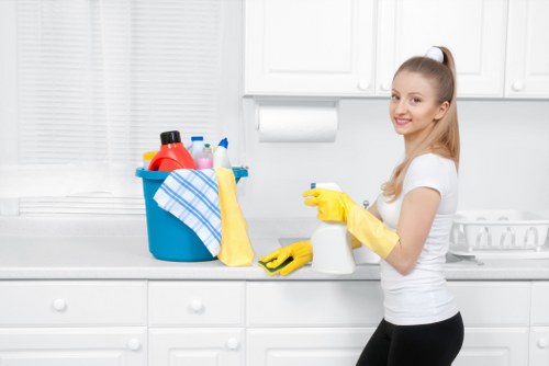 Sanitised meeting room cleaned by office cleaners in Kingstonuponthames